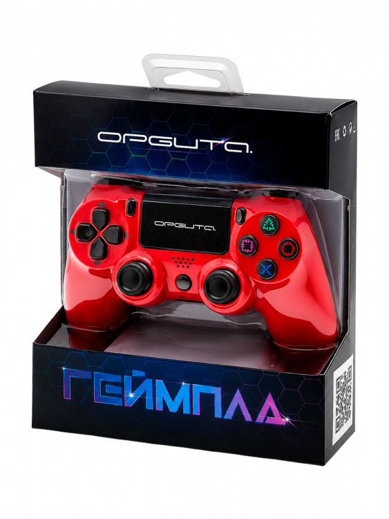 Геймпад беспроводной Bluetooth джойстик для PS4, ПК, Android Орбита OT-PCG12 Красный